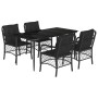 Set de muebles jardín 5 pzas con cojines ratán sintético negro de , Conjuntos de jardín - Ref: Foro24-3212099, Precio: 557,99...