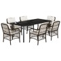 Set comedor de jardín 7 pzas con cojines ratán sintético marrón de , Conjuntos de jardín - Ref: Foro24-3212122, Precio: 825,7...