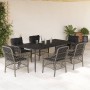 Garden dining set 7 pieces and gray synthetic rattan cushions by , Garden sets - Ref: Foro24-3212129, Price: 797,08 €, Discou...