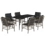 Garden dining set 7 pieces and gray synthetic rattan cushions by , Garden sets - Ref: Foro24-3212129, Price: 797,08 €, Discou...