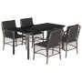 Set comedor de jardín 5 piezas con cojines ratán sintético gris de , Conjuntos de jardín - Ref: Foro24-3212134, Precio: 581,5...