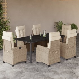 7-teiliges Garten-Esszimmer-Set mit Kissen synthetisches Rattan beige von , Gartensets - Ref: Foro24-3212819, Preis: 1,00 €, ...