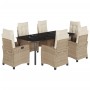 Set comedor de jardín 7 pzas con cojines ratán sintético beige de , Conjuntos de jardín - Ref: Foro24-3212819, Precio: 969,90...