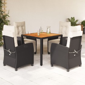 5-teiliges Gartenmöbel-Set mit Kissen synthetisches Rattan schwarz von , Gartensets - Ref: Foro24-3212901, Preis: 635,99 €, R...