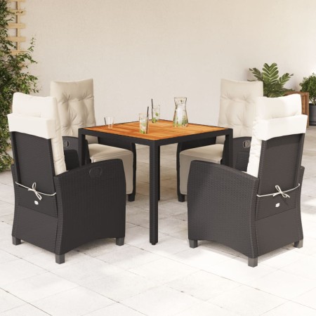 5-teiliges Gartenmöbel-Set mit Kissen synthetisches Rattan schwarz von , Gartensets - Ref: Foro24-3212901, Preis: 590,70 €, R...