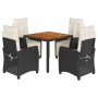 Set de muebles jardín 5 pzas con cojines ratán sintético negro de , Conjuntos de jardín - Ref: Foro24-3212901, Precio: 635,99...