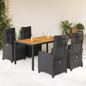 5-teiliges Gartenmöbel-Set mit Kissen synthetisches Rattan schwarz von , Gartensets - Ref: Foro24-3212908, Preis: 862,99 €, R...