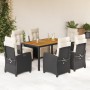 7-piece garden dining set with black synthetic rattan cushions by , Garden sets - Ref: Foro24-3212903, Price: 846,98 €, Disco...