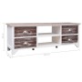 Weißer und brauner TV-Schrank aus Paulownia-Holz, 115 x 30 x 40 cm von vidaXL, TV-Möbel - Ref: Foro24-284114, Preis: 127,99 €...