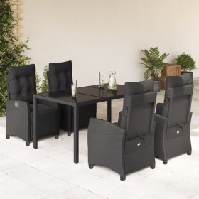 5-teiliges Gartenmöbel-Set mit Kissen synthetisches Rattan schwarz von , Gartensets - Ref: Foro24-3212890, Preis: 812,99 €, R...