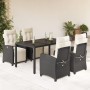 Set de muebles jardín 5 pzas con cojines ratán sintético negro de , Conjuntos de jardín - Ref: Foro24-3212884, Precio: 624,21...