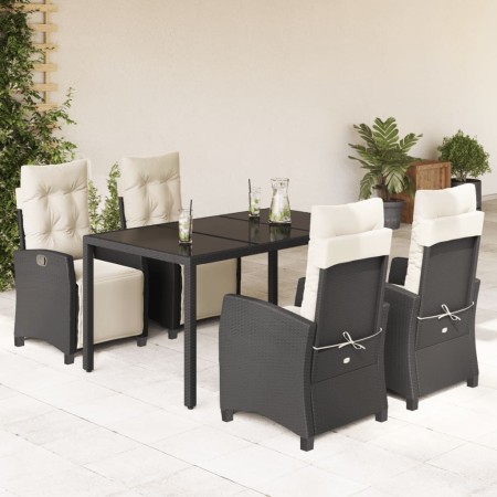 5-teiliges Gartenmöbel-Set mit Kissen synthetisches Rattan schwarz von , Gartensets - Ref: Foro24-3212884, Preis: 622,98 €, R...