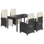 Set de muebles jardín 5 pzas con cojines ratán sintético negro de , Conjuntos de jardín - Ref: Foro24-3212884, Precio: 624,21...