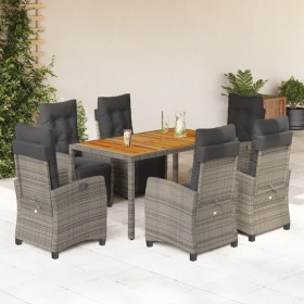 Garden dining set 7 pieces and gray synthetic rattan cushions by , Garden sets - Ref: Foro24-3212915, Price: 1,00 €, Discount: %