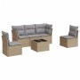 Garden sofa set with 6-piece synthetic rattan beige cushions by , Garden sets - Ref: Foro24-3249198, Price: 385,37 €, Discoun...