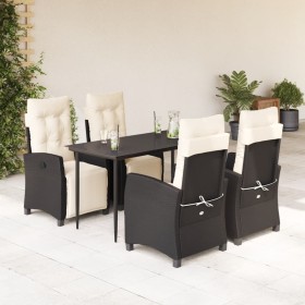 Set de muebles jardín 5 pzas con cojines ratán sintético negro de , Conjuntos de jardín - Ref: Foro24-3212948, Precio: 618,99...