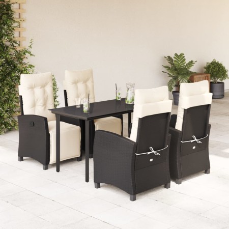 Set de muebles jardín 5 pzas con cojines ratán sintético negro de , Conjuntos de jardín - Ref: Foro24-3212955, Precio: 547,84...