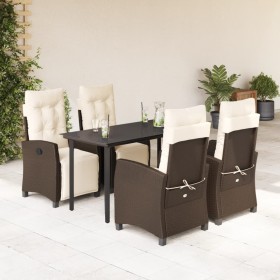 Set comedor de jardín 5 piezas y cojines ratán sintético marrón de , Conjuntos de jardín - Ref: Foro24-3212983, Precio: 712,9...