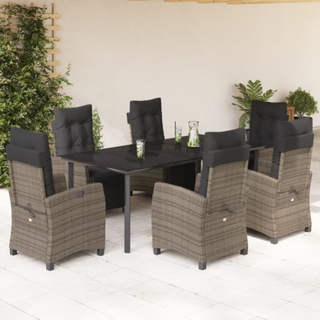 Garden dining set 7 pieces and gray synthetic rattan cushions by , Garden sets - Ref: Foro24-3213000, Price: 1,00 €, Discount: %