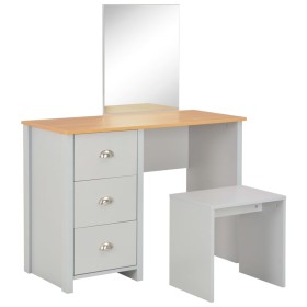 Dressing table with mirror and gray stool 104x45x131 cm by vidaXL, Bedroom Dressers - Ref: Foro24-283744, Price: 156,05 €, Di...