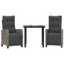 3-piece garden dining set with gray synthetic rattan cushions by , Garden sets - Ref: Foro24-3212995, Price: 367,67 €, Discou...