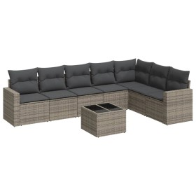 Set mit 8 Gartensofas und Kissen synthetisches Rattangrau von , Modulare Sofas für den Außenbereich - Ref: Foro24-3251397, Pr...