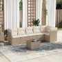 Set aus 7-teiligen Gartensofas und Kissen, synthetisches Rattan, beige von , Gartensets - Ref: Foro24-3249507, Preis: 511,66 ...