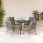 Set comedor de jardín 5 pzas con cojines ratán sintético beige de , Conjuntos de jardín - Ref: Foro24-3212160, Precio: 459,40...