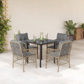 5-teiliges Garten-Esszimmer-Set mit Kissen synthetisches Rattan beige von , Gartensets - Ref: Foro24-3212160, Preis: 459,40 €...