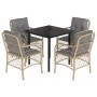 Set comedor de jardín 5 pzas con cojines ratán sintético beige de , Conjuntos de jardín - Ref: Foro24-3212160, Precio: 459,40...