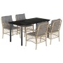 Set comedor de jardín 5 pzas con cojines ratán sintético beige de , Conjuntos de jardín - Ref: Foro24-3212162, Precio: 581,49...