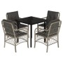 Set comedor de jardín 5 pzas cojines ratán sintético gris claro de , Conjuntos de jardín - Ref: Foro24-3212174, Precio: 438,9...