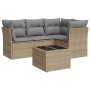 Garden sofa set with 5-piece synthetic rattan beige cushions by , Garden sets - Ref: Foro24-3249428, Price: 342,94 €, Discoun...