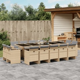 Garten-Esszimmergarnitur mit Kissen 15-teilig synthetisches Rattan beige von , Gartensets - Ref: Foro24-3210696, Preis: 1,00 ...