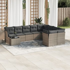 10-piece garden sofa set with gray synthetic rattan cushions by , Garden sets - Ref: Foro24-3250029, Price: 610,07 €, Discoun...