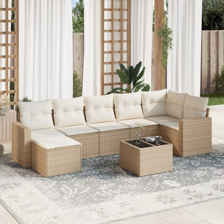 Gartensofa-Set mit beigen Kissen 8 Stück PE-Rattan von , Modulare Sofas für den Außenbereich - Ref: Foro24-3251625, Preis: 61...