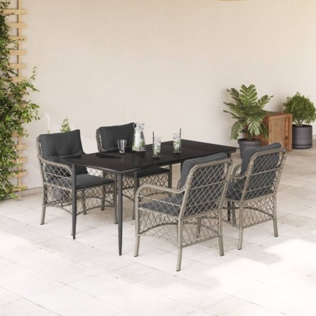 Garden dining set 5 pieces with light gray synthetic rattan cushions by , Garden sets - Ref: Foro24-3212169, Price: 519,97 €,...