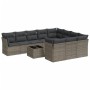 Garden sofa set 11 pieces and gray synthetic rattan cushions by , Garden sets - Ref: Foro24-3250069, Price: 677,77 €, Discoun...