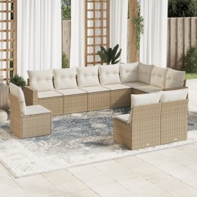 Gartensofa-Set mit beigen Kissen, 10-teilig, synthetisches Rattan von , Modulare Sofas für den Außenbereich - Ref: Foro24-325...