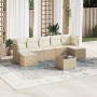 Garden sofa set with beige cushions, 8 pieces, PE rattan. by , Garden sets - Ref: Foro24-3249877, Price: 530,94 €, Discount: %