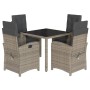 Set comedor de jardín 5 piezas con cojines ratán sintético gris de , Conjuntos de jardín - Ref: Foro24-3212213, Precio: 701,3...