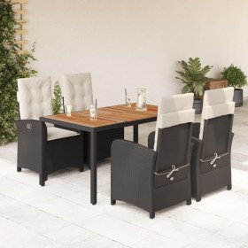 5-teiliges Gartenmöbel-Set mit Kissen synthetisches Rattan schwarz von , Gartensets - Ref: Foro24-3212224, Preis: 616,99 €, R...