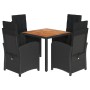 Set de muebles jardín 5 pzas con cojines ratán sintético negro de , Conjuntos de jardín - Ref: Foro24-3212232, Precio: 710,99...