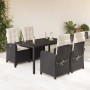 Set de muebles jardín 5 pzas con cojines ratán sintético negro de , Conjuntos de jardín - Ref: Foro24-3212197, Precio: 623,20...