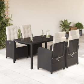 5-teiliges Gartenmöbel-Set mit Kissen synthetisches Rattan schwarz von , Gartensets - Ref: Foro24-3212197, Preis: 623,20 €, R...