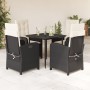 5-teiliges Gartenmöbel-Set mit Kissen synthetisches Rattan schwarz von , Gartensets - Ref: Foro24-3212291, Preis: 539,96 €, R...