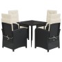 Set de muebles jardín 5 pzas con cojines ratán sintético negro de , Conjuntos de jardín - Ref: Foro24-3212291, Precio: 539,96...