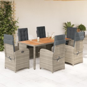 Set comedor jardín 7 pzas y cojines ratán sintético gris de , Conjuntos de jardín - Ref: Foro24-3212245, Precio: 1,00 €, Desc...