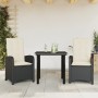 3-teiliges Garten-Esszimmer-Set mit Kissen synthetisches Rattan schwarz von , Gartensets - Ref: Foro24-3212300, Preis: 299,29...