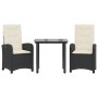 3-piece garden dining set with black synthetic rattan cushions by , Garden sets - Ref: Foro24-3212300, Price: 299,29 €, Disco...